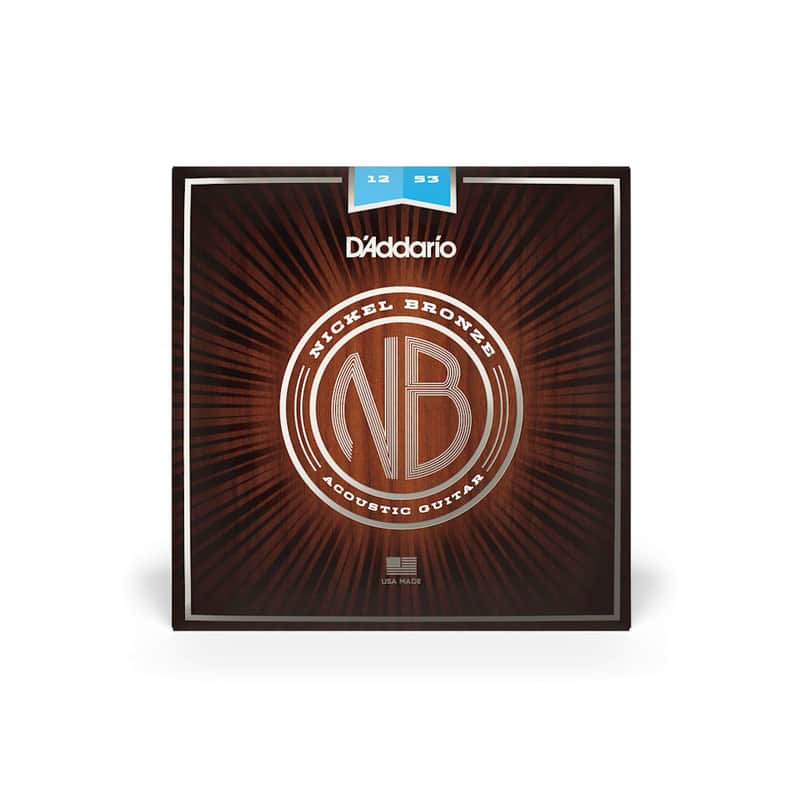 D'Addario - NB1253 - Nickel Bronze - Acoustic Guitar String Set - Light Gauge - 12-53 (NB1253) image 1