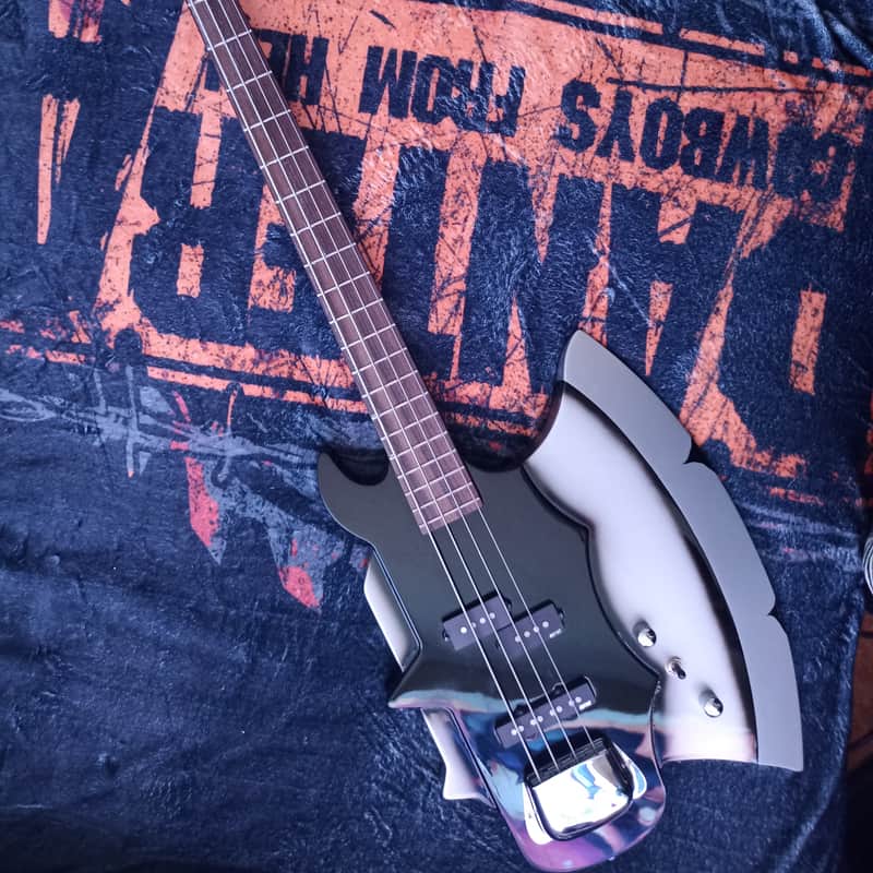 2012 Cort Gene Simmons Axe Bass Reverse Silverbust