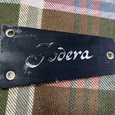 Black Vintage 1980s Fodera Bass Truss Rod Cover Plate image 1