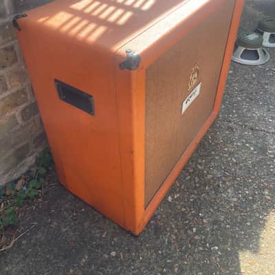 Vintage 1970 1971 Orange 4x12 speaker for amp cabinet empty plywood back very good condition for OR100 120 etc image 2