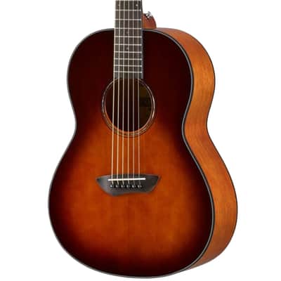 Yamaha Tobacco Brown Sunburst Parlor Guitar, Mahogany Back And Sides, Solid Spruce Top image 3