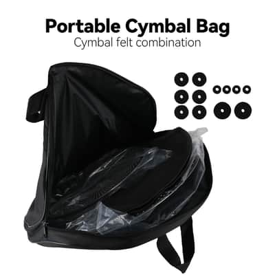 EASTROCK Low Volume Cymbal Pack - 5 Piece Set, 14" Hi-Hat + 16" & 18" Crashes + 20" Ride with Cymbal Bag and Felts image 6