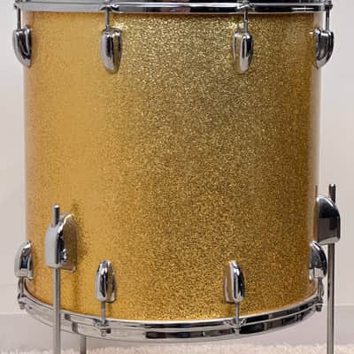 Slingerland 22/22/12/13/16/5.5x14" VIDEO Vintage 60's Drum Set - Gold Sparkle image 21