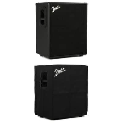 Fender Rumble 210 2x10" 700-watt Bass Cabinet with Cover - Black Grille image 2