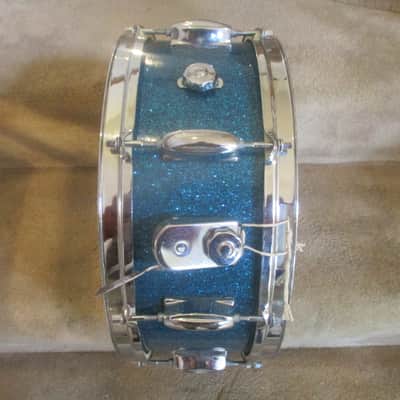 TEMPRO PRO Vintage 14 X 5 Snare Drum, Made In Japan 1960s, Blue Sparkle, 8 Lugs - Outstanding! image 6