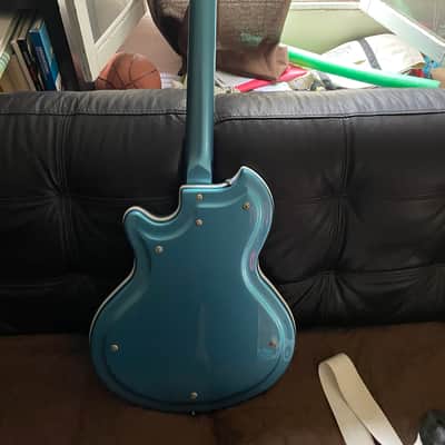 Supro 1570WB Sahara Single Pickup Americana Series Electric Guitar Wedgewood Blue Metallic image 3