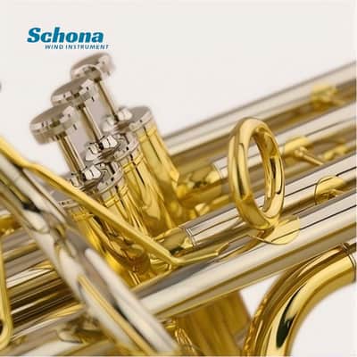 SCHONA SHM-11 Three-button Lacquer Gold Finish White Copper Tuning Slide Sousaphone in Bb Suitable image 5