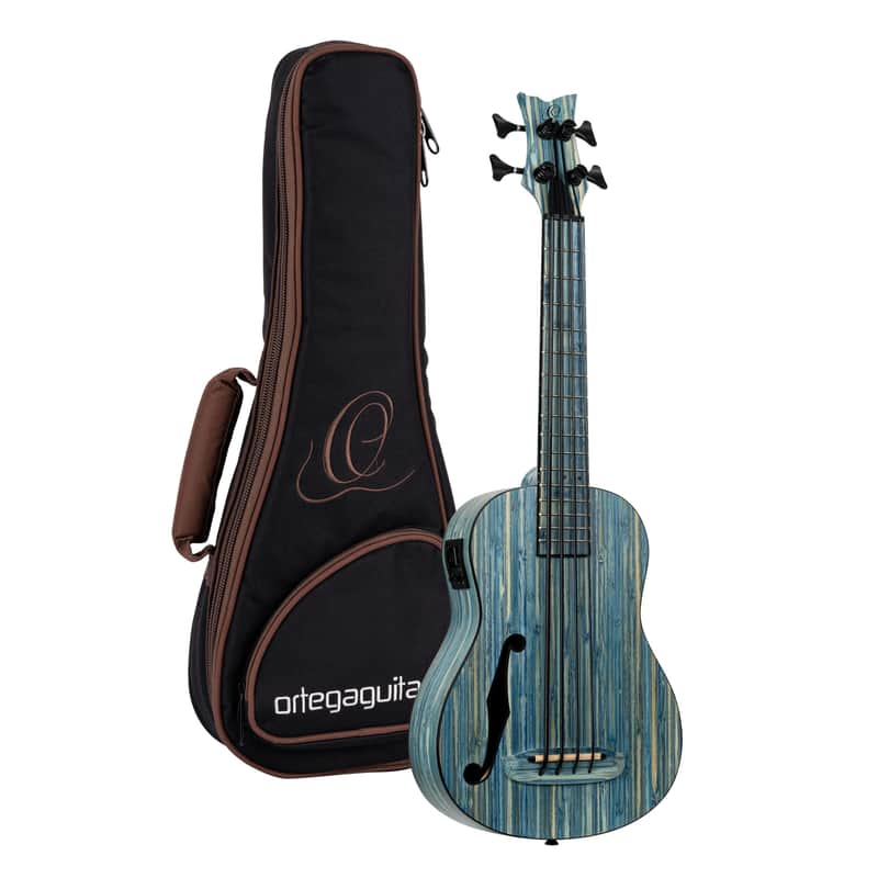 Ortega RUSWB-UB Bamboo Series Solid Bamboo Top & Neck Short Scale 4-String Acoustic-Electric Uke Bass w/Deluxe Gig Bag image 1