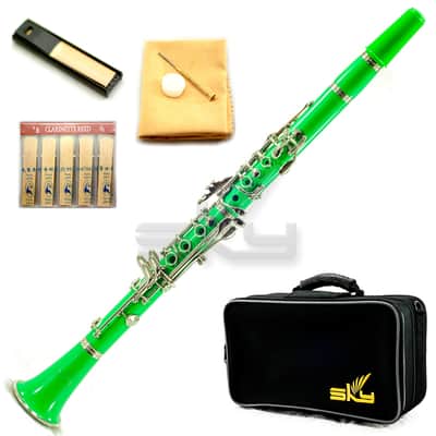 SKY Music High Quality Bb Green Clarinet Package German Style Nickle Silver Keys image 1