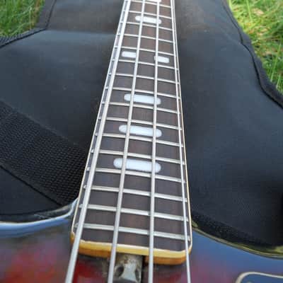Vintage 60s Kimberly Bass Guitar, Japan, Ventures, Open Book Headstock, 25" Scale image 12