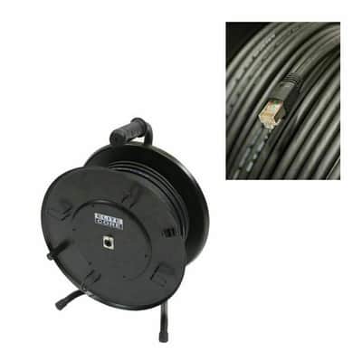 Super CAT6 Shielded Tactical RJ45 Ethernet Reel Cable Snake 250 ft - Booted image 1