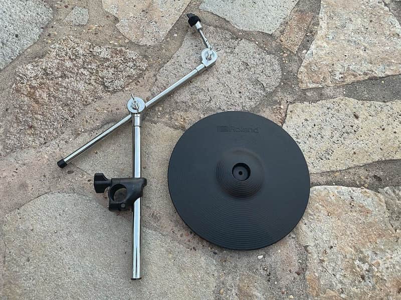 Roland CY-13R-BK V-Drum 13" Triple Zone Ride Cymbal BK BLACK VERSION + ARM image 1