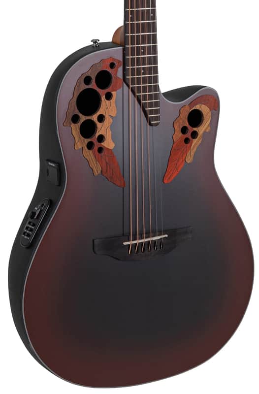 Ovation CE44 Celebrity Series Elite Mid-Depth Acoustic-Electric Guitar Reverse Red Burst image 1