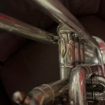 Buescher True Tone Model 250 (very rare) Bb and A Cornet (Popularity Model) (1928) SN 247989 (Silver plated)(gold wash bell) image 10