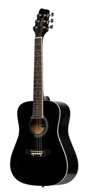 STAGG 3/4 Black Dreadnought Acoustic Guitar With Basswood Top Left-handed Model image 1