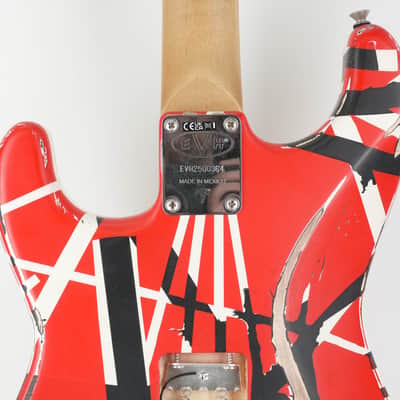 EVH Striped Series Frankenstein Relic Red with Black Stripes image 6