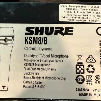 Shure KSM8 / B Dualdyne Handheld Cardioid Dynamic Microphone 2016 - Present - Black image 2
