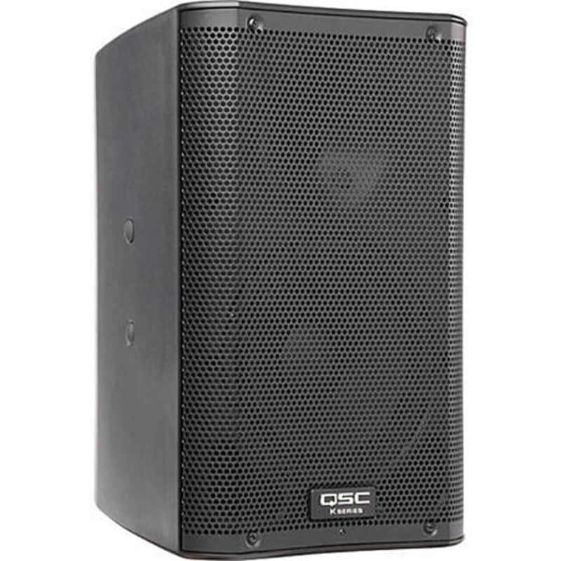 QSC K8 1000W Powered Speakers (Pair) with Ultimate Support Stands & ManualsQSC K8 - Black image 1