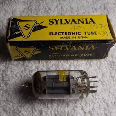 60's Sylvania 12AX7 12AX7A 7025 ECC83 "Yellow Label" USA Ribbed Plate Strong Tubes 1675/1675 of 1600 = 102% Excellent! #039 image 4