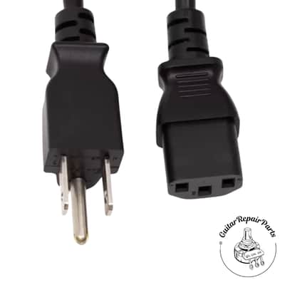 Power Cable, 18 AWG, 3 Conductor, Detachable, IEC, Black, - 8 ft. Length image 2