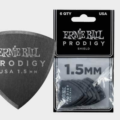 1.5mm Black Shield Prodigy Picks 6-Pack Precision Machined High-Density Non-Slip-Textured Delrin Sharp-Attack Design image 1
