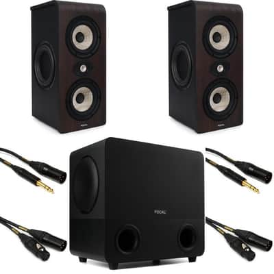 Focal Shape Twin Dual 5 inch Powered Studio Monitor (Pair) with 8 inch Studio Subwoofer and Cables image 2