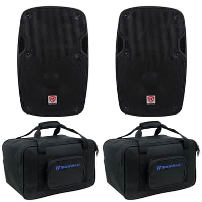 (2) Rockville SPG88 8" 800w DJ PA Speakers Lightweight Cabinets 8-Ohm+bags image 1