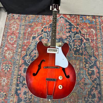 1969 Harmony Rocket I Model H53-1 Red Burst Made in USA Hard Case - 1969 image 12