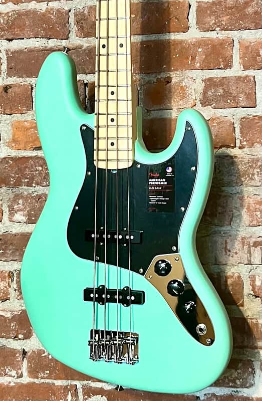 Fender American Performer Jazz Bass - Satin Surf Green with Maple Fingerboard, Help Support Small Business & Buy it Here ! image 1