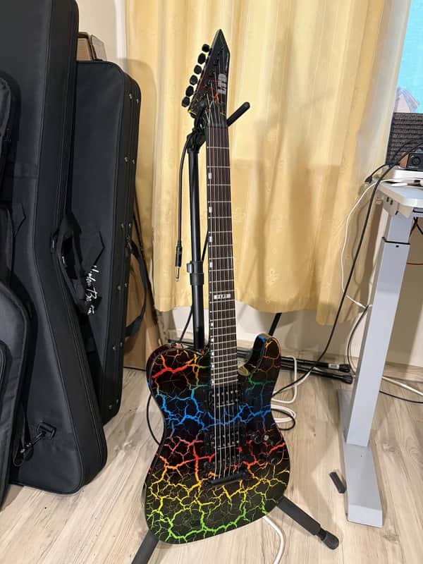 ESP LTD Eclipse Custom 87 NT - Rainbow Crackle image 1