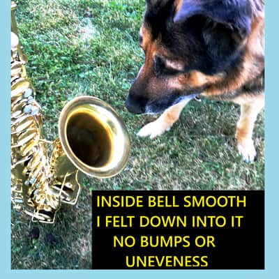 MAKE OFFER DUBBED "PAN AND PERKS" LYON AND HEALY TENOR SAXOPHONE ULTRA RARE BURNISHED GOLD PLATED ARTIST MULTI PORTRAITS TOP FINISH #6 SPECIAL ORDERED ORIGINAL MPC image 22