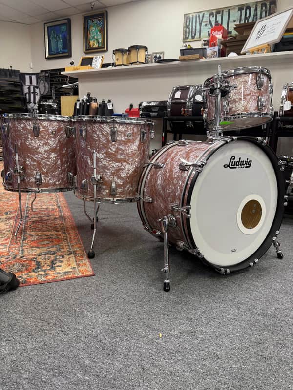 Ludwig Classic Oak Rose Marine Pearl 4pc Drum Set image 1