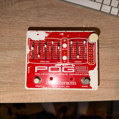 HEAVILY WORN Electro-Harmonix POG2 Polyphonic Octave Generator 2009 - Present - Red / White image 1