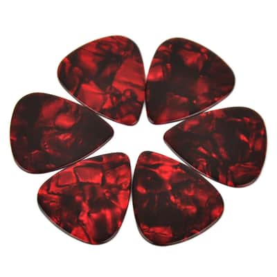 Celluloid Red Pearl Guitar Or Bass Pick - 0.46 mm Light Gauge - Thin 351 Shape - 1 Pack New image 2