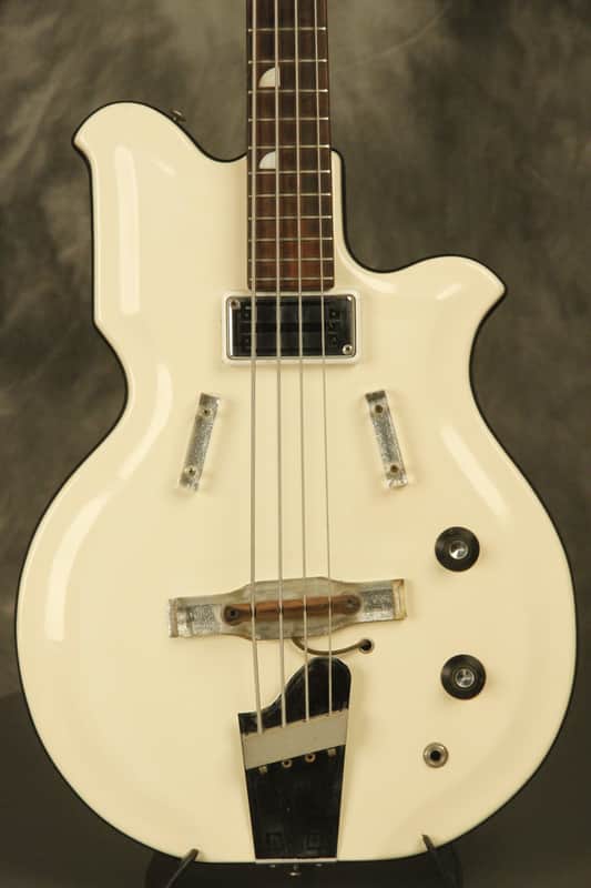 1964 National Val-Pro 85 Reso-Glass short-scale Bass White - Good