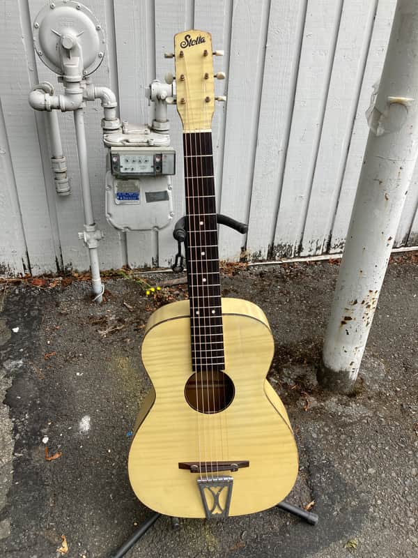 Stella H929 1950s Yellow With Painted Flame | Reverb