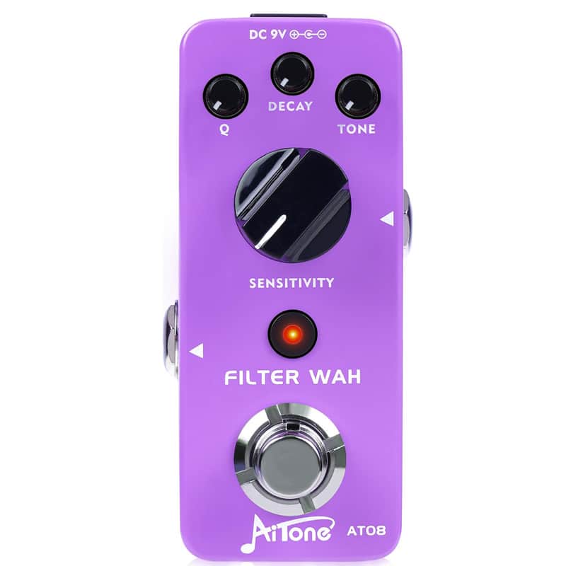 AITONE Wah Pedal Dynamic Auto Wah Guitar Effect Pedals Envelope Filter True Bypass for Electric Guitar and Bass (AT-08) image 1