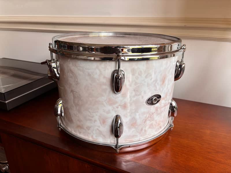 Vintage 1970s Slingerland 9x13 Tom Drum Vertigo Grey Niles Badge image 1