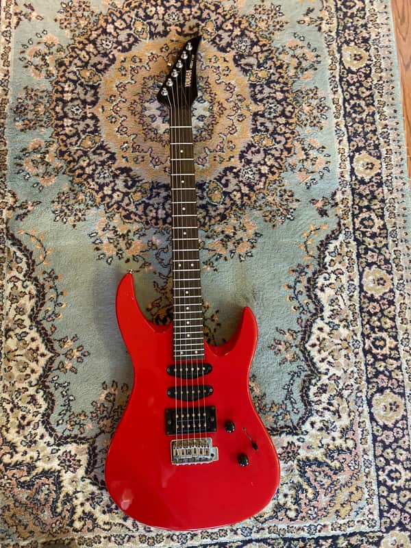 Vintage 1989 Yamaha RGX-112 HSS Electric Guitar Red Black Made in