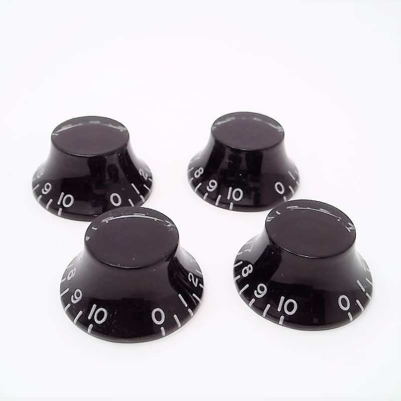 True Custom Shop® Embossed Vintage Number Black Top Hat Knobs Set for Gibson Les Paul SG image 1