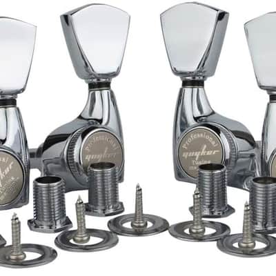 6Pcs Guitar Locking Tuners (3L + 3R Handed) – 1:21 Lock String Sealed Tuning Key Pegs Machine Heads with Keystone Knob Replacement for LP, SG, TL Style Electric or Acoustic Guitars – Chrome image 1