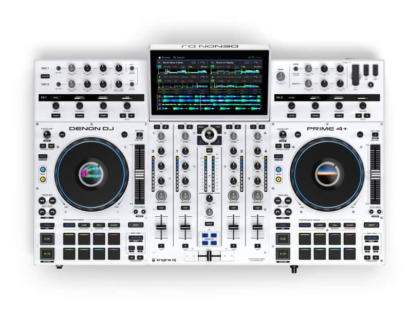 Denon DJ PRIME 4+ Special Edition 4-Deck Standalone DJ Controller (White) image 1