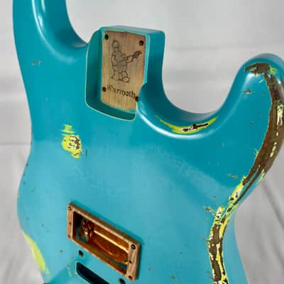 Warmoth Strat Style Electric Guitar Body - Custom Washed Blue image 9