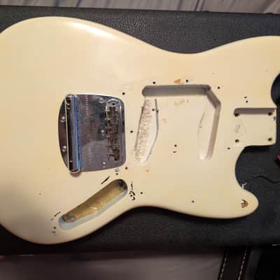 1965 Fender Mustang Olympic white refin plus parts image 2