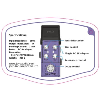 Joyo JF-322 Wow Wah Auto Wah Pedal,price include the import duty for US buyer image 6