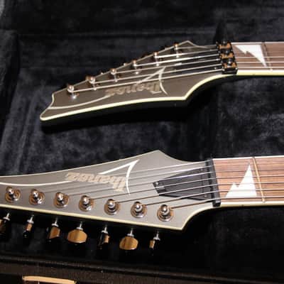 Ibanez Xiphos Doubleneck Guitar w/ OHSC *RARE* 2009 matte gunmetal NAMM Guitar image 13