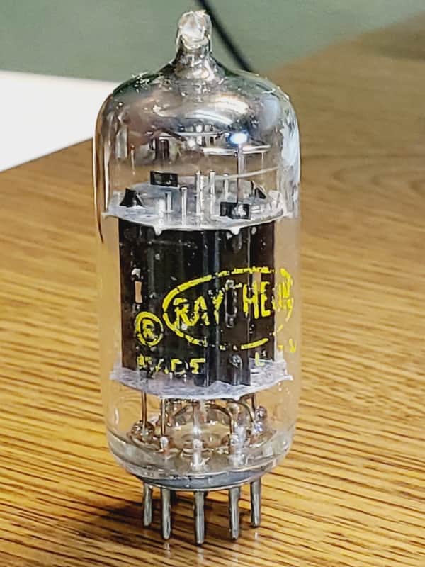 12AX7 Raytheon Black Plate/Square Getter MaxiPreamp2/TV7 tested ( 1 ) tube lot image 1