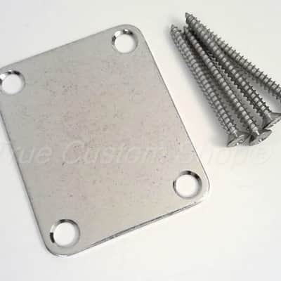 True Custom Shop® Aged Relic Modern Neck Plate & Screws for Fender Strat Tele image 1