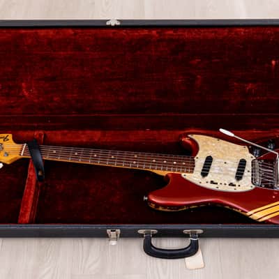 1974 Fender Competition Mustang Vintage Offset Guitar Competition Red w/ Case image 24