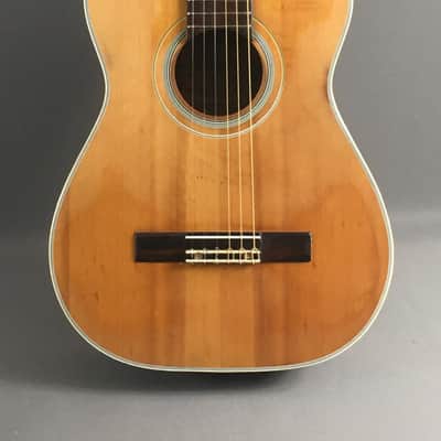 Vintage Kawai MIJ Japan Classical Guitar Lefty Conversion 1960s Natural Relic Martin Style Binding Bonus Gig Case image 2